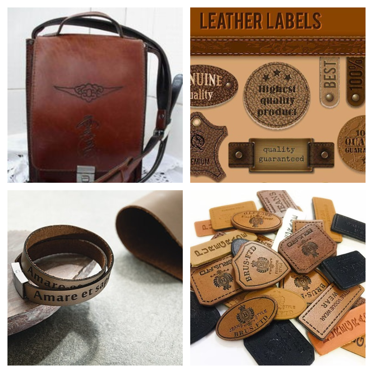 Laser marking leather samples