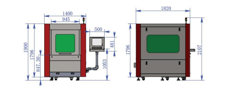 Dotslaser cutting machine size