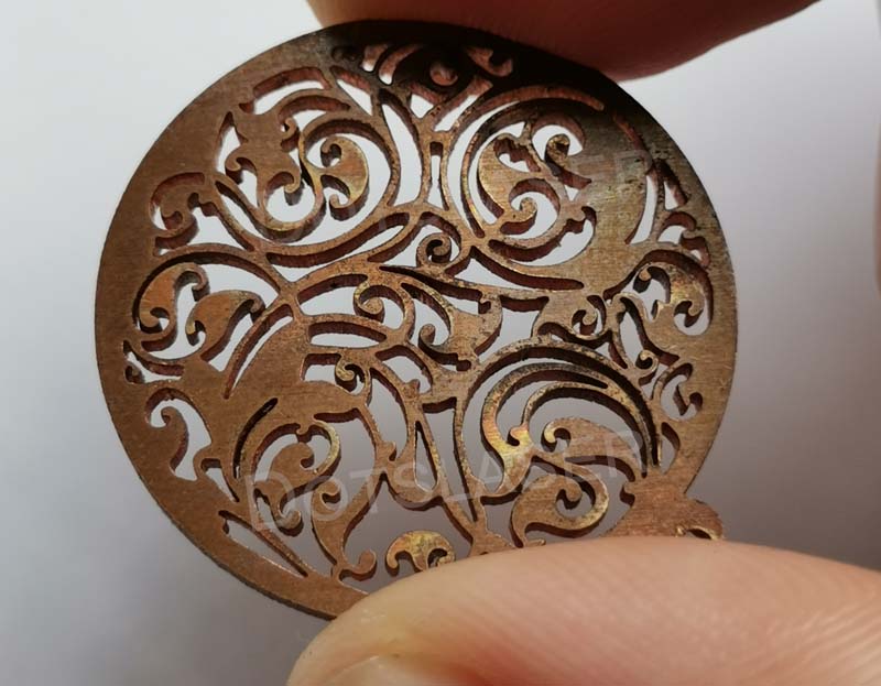 Jewelry pendant 12mm gold silver brass fiber laser cutting engraving